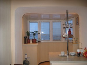 Создаем красивый дизайн кухни совмещенной с балконом